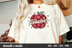 Retro Apple Teacher SVG | Teacher Life SVG Product Image 1