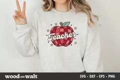 Retro Apple Teacher SVG | Teacher Life SVG Product Image 3