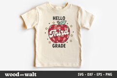 Hello Third Grade Disco Apple SVG | Back To School SVG Product Image 1