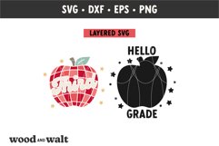 Hello Third Grade Disco Apple SVG | Back To School SVG Product Image 2