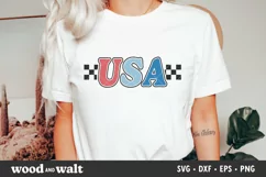 Retro USA Checkered SVG | 4th Of July SVG Product Image 1