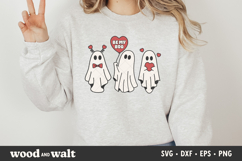Cute Valentine Ghosts SVG | Spooky Valentine Be My Boo PNG Product Image 1