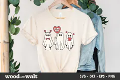 Cute Valentine Ghosts SVG | Spooky Valentine Be My Boo PNG Product Image 2