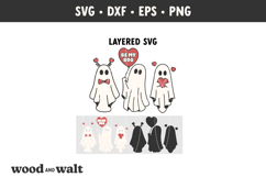 Cute Valentine Ghosts SVG | Spooky Valentine Be My Boo PNG Product Image 3
