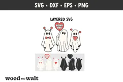 Cute Valentine Ghosts SVG | Spooky Valentine Be My Boo PNG Product Image 3