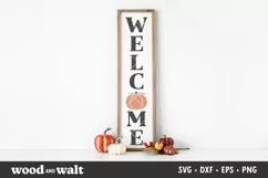 Welcome with Pumpkin SVG | Fall Porch Sign SVG Product Image 1