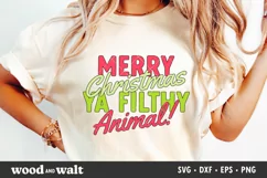 Merry Christmas Ya Filthy Animal SVG | Funny Christmas SVG Product Image 1