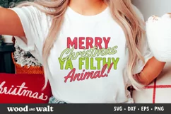 Merry Christmas Ya Filthy Animal SVG | Funny Christmas SVG Product Image 2