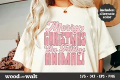 Merry Christmas Ya Filthy Animal SVG | Pink Christmas SVG Product Image 1