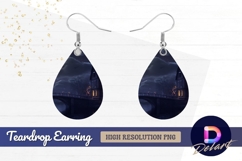 Eerie house by river at night Teardrop Earring PNG Product Image 1