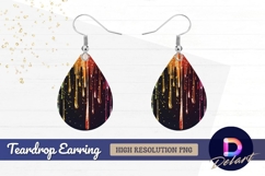 Glittery rainbow drips with teardrop Teardrop Earring PNG Product Image 1