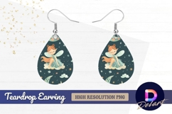 Dreamy fairy seamless pattern night sky Teardrop Earring PNG Product Image 1