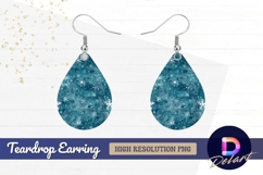 Snowy winter background with watercolor Teardrop Earring PNG Product Image 1