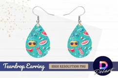 Summer pool party illustration water Teardrop Earring PNG Product Image 1