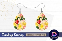 Citrus fruit strawberry Teardrop Earring PNG Product Image 1