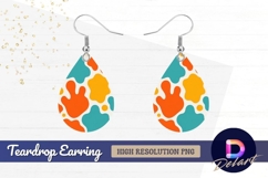 Colorful abstract shapes seamless Teardrop Earring PNG Product Image 1