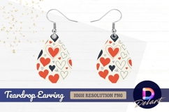 Heart pattern Teardrop Earring PNG Product Image 1