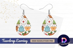 Cute christmas cookies seamless Teardrop Earring PNG Product Image 1