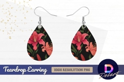 Elegant pink lily floral arrangement Teardrop Earring PNG Product Image 1