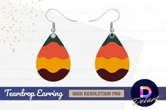 Abstract wavy shapes Teardrop Earring PNG Product Image 1