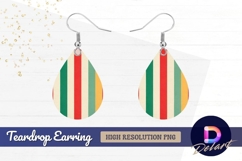 Colorful vertical striped background Teardrop Earring PNG Product Image 1