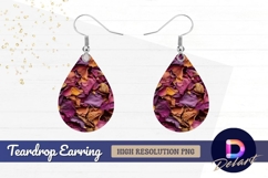 Dried rose petals in autumnal hues Teardrop Earring PNG Product Image 1