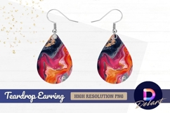 Colorful abstract swirls for background Teardrop Earring PNG Product Image 1