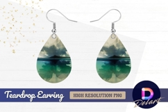 Abstract mountain landscape Teardrop Earring PNG Product Image 1