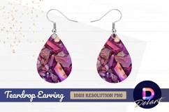 Pink crystals and mineral rocks Teardrop Earring PNG Product Image 1