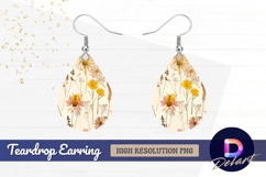 Delicate floral arrangement with Teardrop Earring PNG Product Image 1