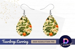 Orange fruit tree botanical Teardrop Earring PNG Product Image 1