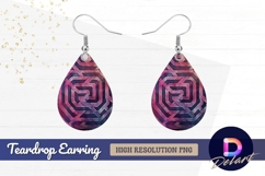 Abstract geometric pattern in pink Teardrop Earring PNG Product Image 1
