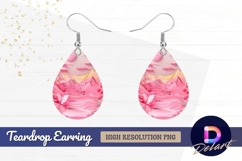 Pink monochromatic landscape with Teardrop Earring PNG Product Image 1
