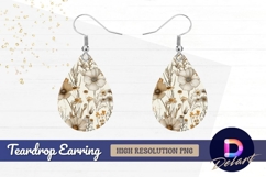Floral watercolor background Teardrop Earring PNG Product Image 1