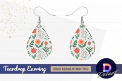 Cute seamless floral pattern Teardrop Earring PNG Product Image 1