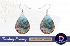 Vibrant coral reef underwater Teardrop Earring PNG Product Image 1