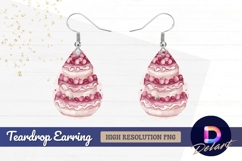 Watercolor cherry cake Teardrop Earring PNG Product Image 1