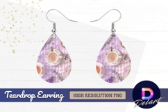 Tea party with flowers and desserts Teardrop Earring PNG Product Image 1