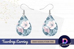 Pastel floral seamless pattern Teardrop Earring PNG Product Image 1