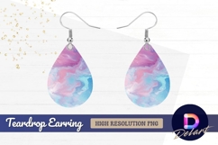 Pastel swirl abstract art painting Teardrop Earring PNG Product Image 1