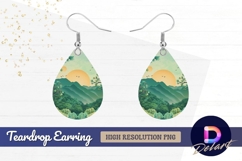 Landscape illustration sunset Teardrop Earring PNG Product Image 1