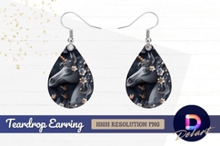 Elegant unicorn floral fantasy creative Teardrop Earring PNG Product Image 1