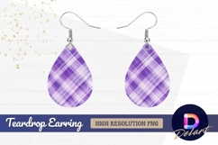 Purple plaid background Teardrop Earring PNG Product Image 1