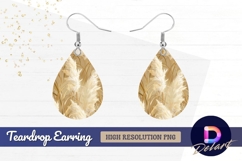 Pampas grass illustration beige Teardrop Earring PNG Product Image 1