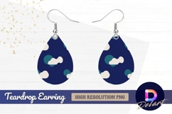 Clouds and moon seamless Teardrop Earring PNG Product Image 1