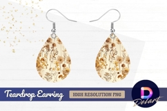 Floral background with sunflowers and Teardrop Earring PNG Product Image 1