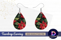 Poinsettia floral arrangement Teardrop Earring PNG Product Image 1