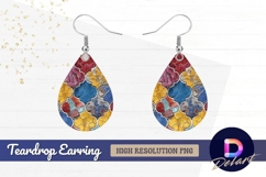 Cracked colorful Teardrop Earring PNG Product Image 1
