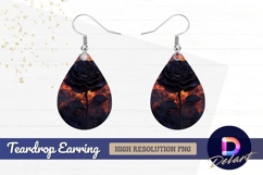 Dark rose against fiery grunge Teardrop Earring PNG Product Image 1