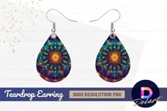 Luminous floral mandala Teardrop Earring PNG Product Image 1